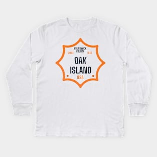 Oak Island, NC Summertime Vacationing Sun Signs Kids Long Sleeve T-Shirt